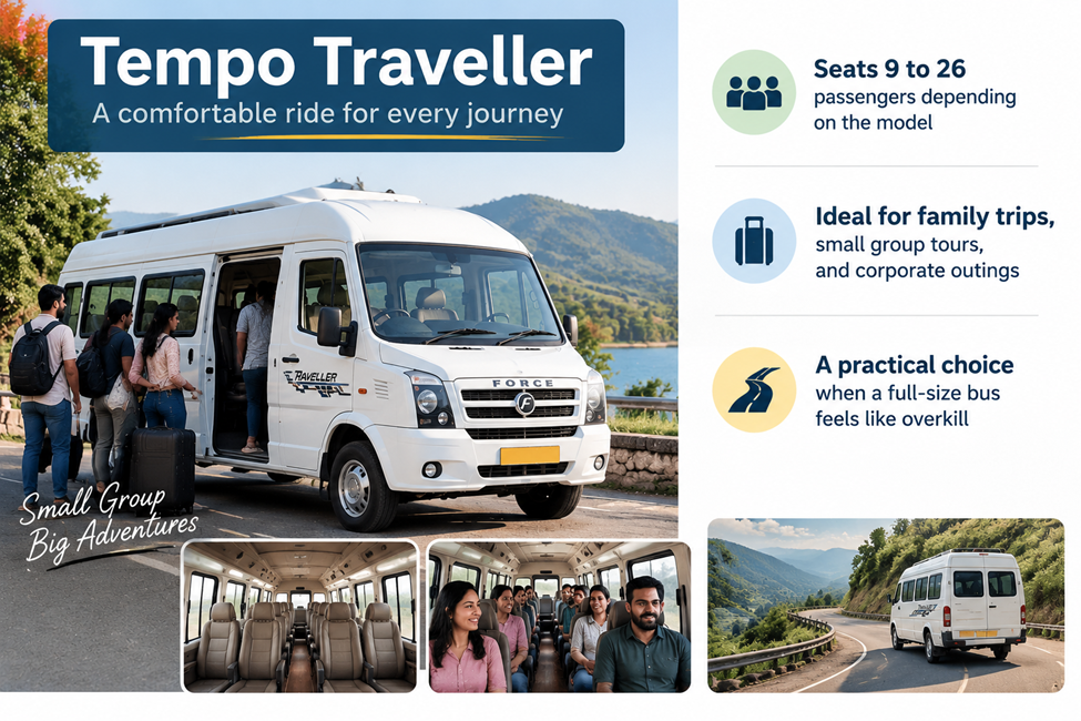 Tempo Traveller or Mini Bus